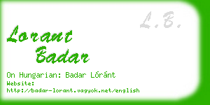 lorant badar business card