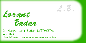 lorant badar business card